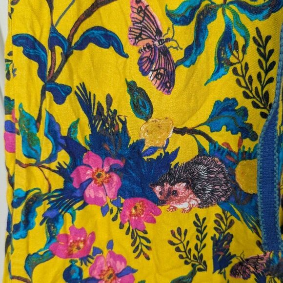Nathalie Lété | Yellow Floral Butterfly Hedgehog Print Lounge Pants Size Extra - Picture 4 of 9